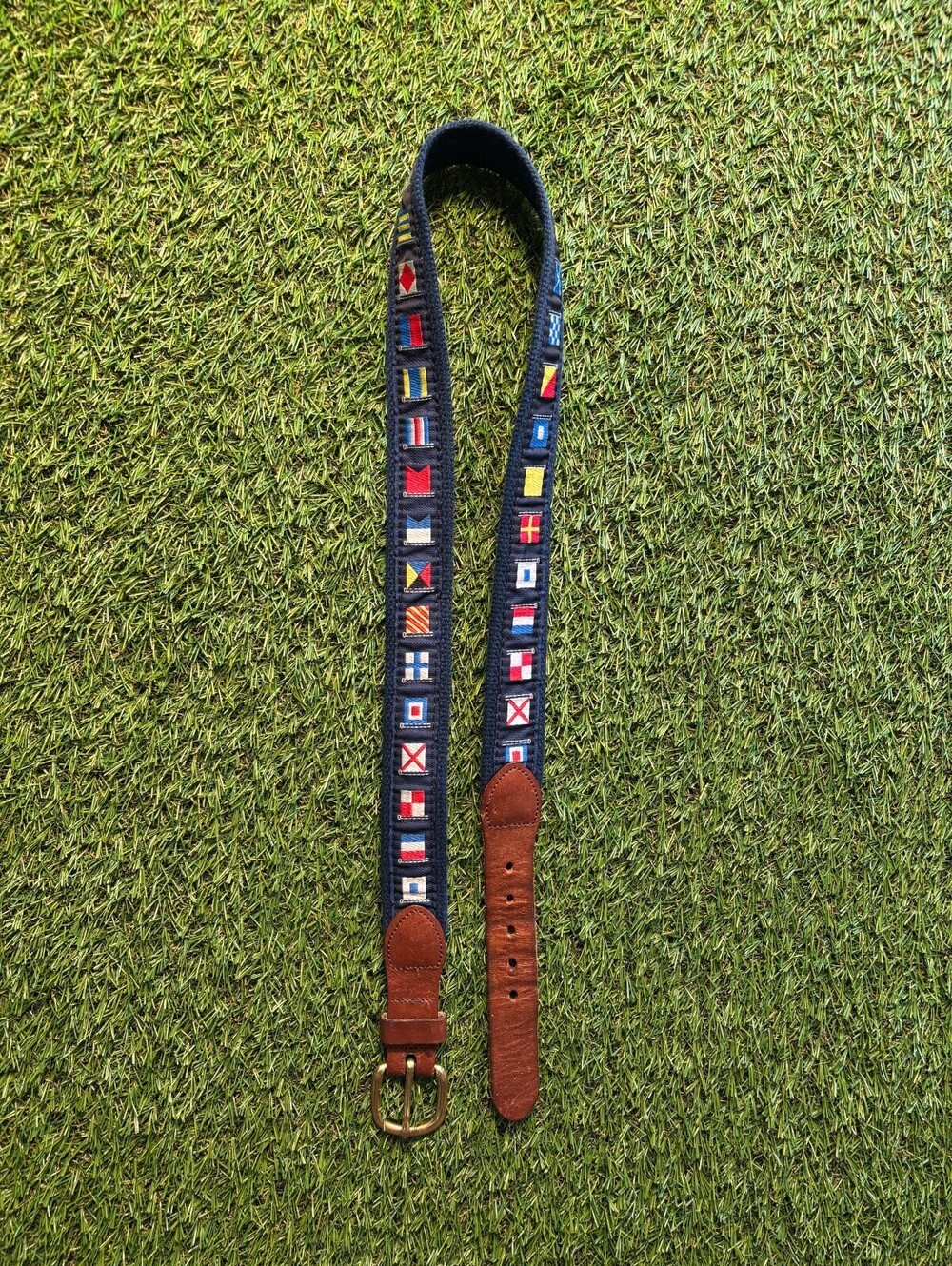 Nautical flag patterned belt